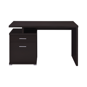 G800109 - Irving 2-Drawer Office Desk With Cabinet - Cappuccino or White - ReeceFurniture.com