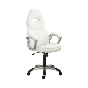 G800150 - Adjustable Height Office Chair - White And Silver - ReeceFurniture.com