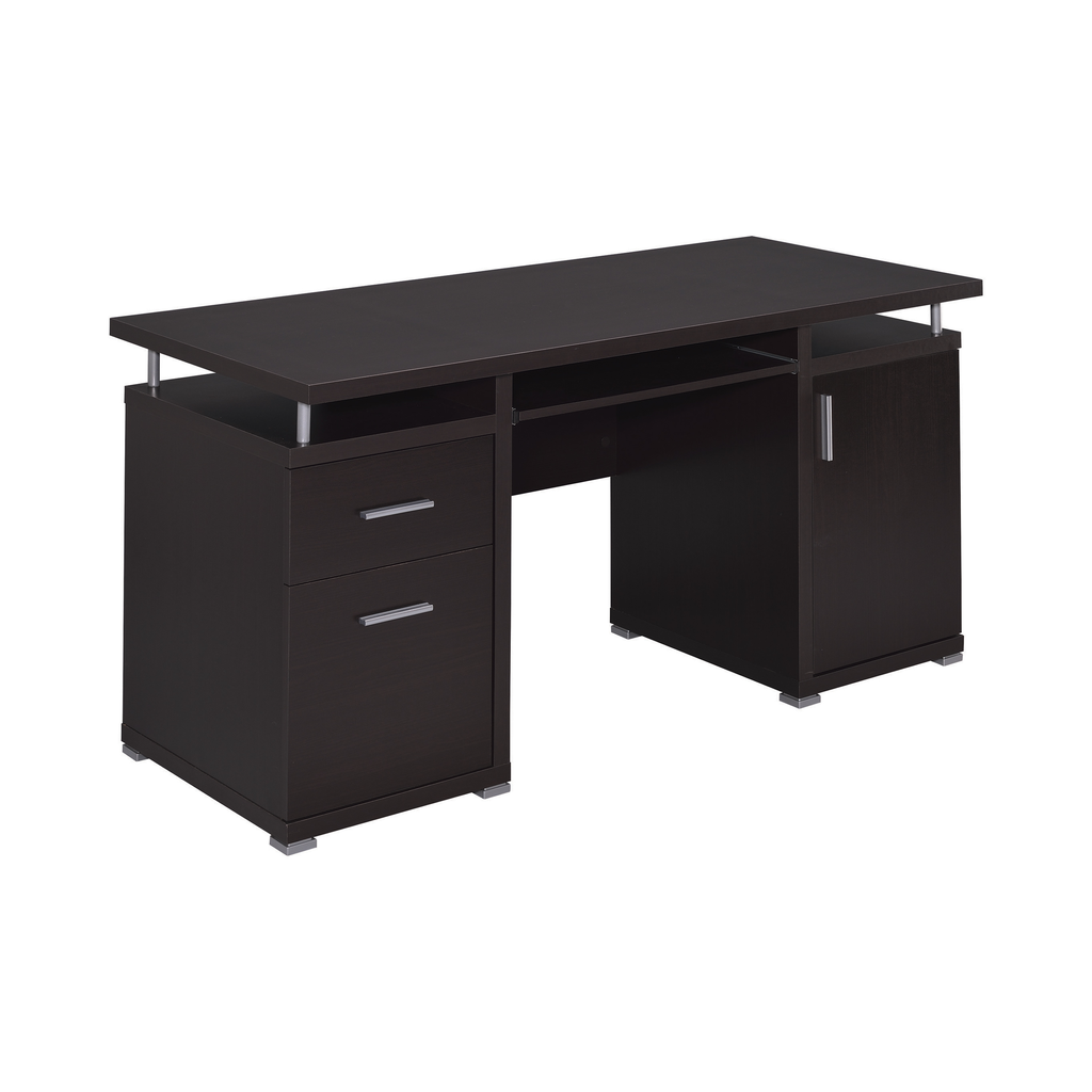 G800107 - Tracy 2-Drawer Computer Desk - Cappuccino or White - ReeceFurniture.com
