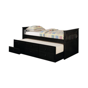 G300104 - Rochford Twin Captain's Bed With Trundle - Black, Cherry, Cappuccino or White - ReeceFurniture.com