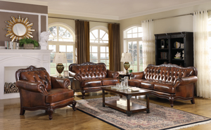 G500681 - Victoria Rolled Living Room - Tri-Tone And Warm Brown - ReeceFurniture.com