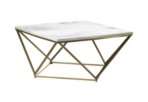 G700846 - Square Coffee Table - White And Gold - ReeceFurniture.com