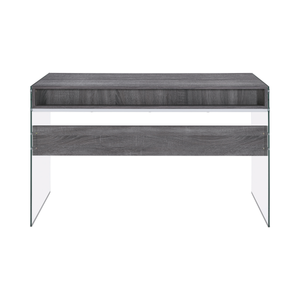 G800818 - Dobrev 2-Drawer Writing Desk - Weathered Grey And Clear - ReeceFurniture.com
