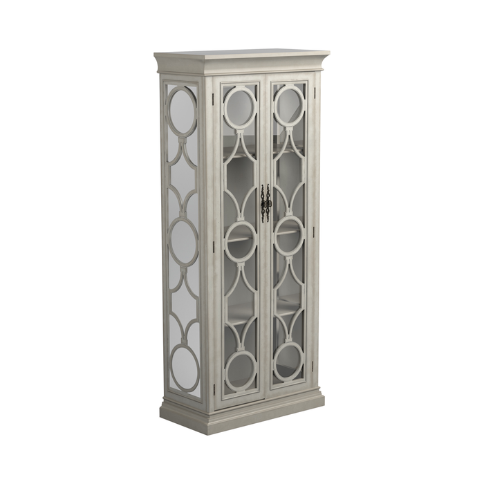 G951827 - 2-Door Display Tall Cabinet - Antique White or Grey Blue