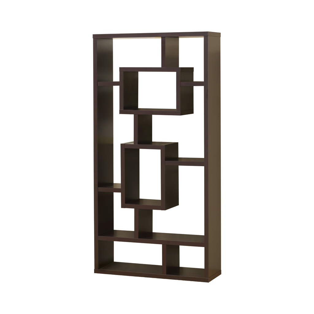 G800259 - 10-Shelf Bookcase - Cappuccino or Black Oak - ReeceFurniture.com