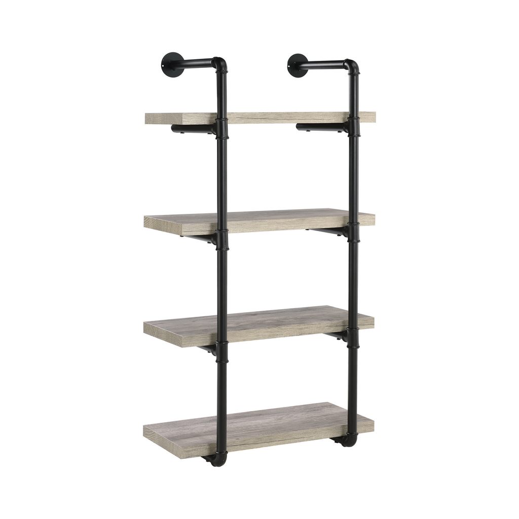 G804426 - Wall Shelf - Black And Grey Driftwood or Black And Rustic Oak - ReeceFurniture.com