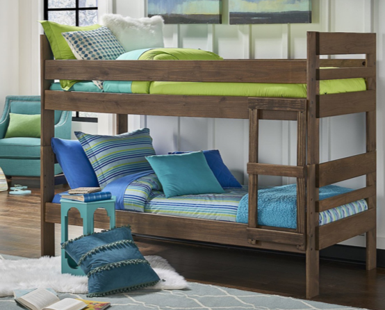 608 Twin/Twin Chestnut Bunk Bed - ReeceFurniture.com