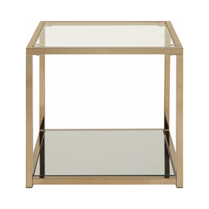 G705238 - Calantha Occasional Table With Mirror Shelf - Chocolate Chrome - ReeceFurniture.com