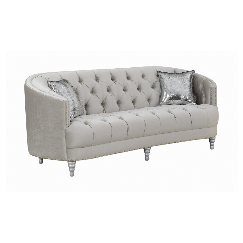 G508461 - Avonlea Sloped Arm Tufted Living Room - Grey - ReeceFurniture.com