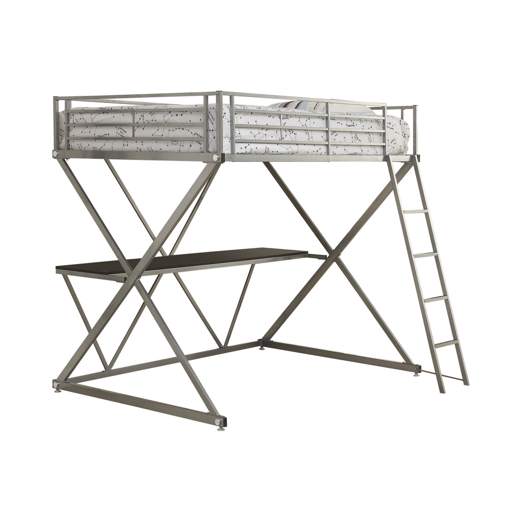 G400034 - Hyde Workstation Loft Bed - Silver - ReeceFurniture.com