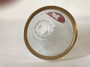 629179 Crystal With Diamond Cuts & Engraved Eagle In Oval Panel, Gold Rim by Rimpler - ReeceFurniture.com