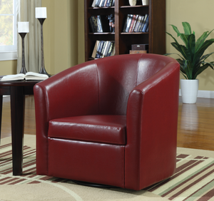 G902098 - Upholstery Sloped Arm Accent Swivel Chair - Dark Brown or Red - ReeceFurniture.com