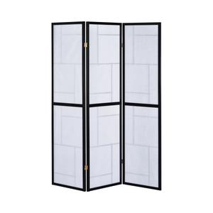 G900102 - 3-Panel Folding Floor Screen - Black And White - ReeceFurniture.com