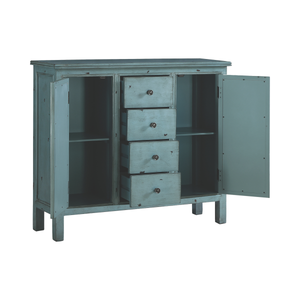 G950736 - 4-Drawer Accent Cabinet - Antique Blue - ReeceFurniture.com