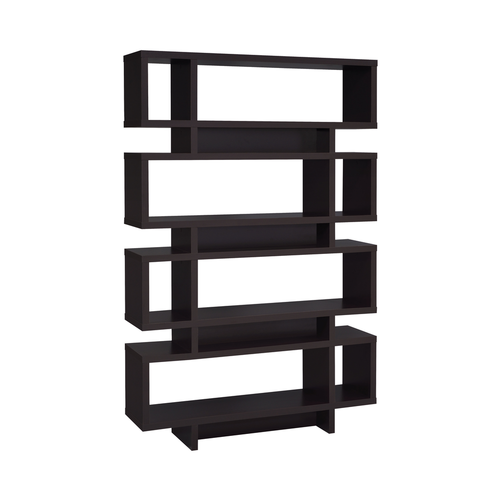 G800307 - 4-Tier Open Back Bookcase - Cappuccino or White - ReeceFurniture.com