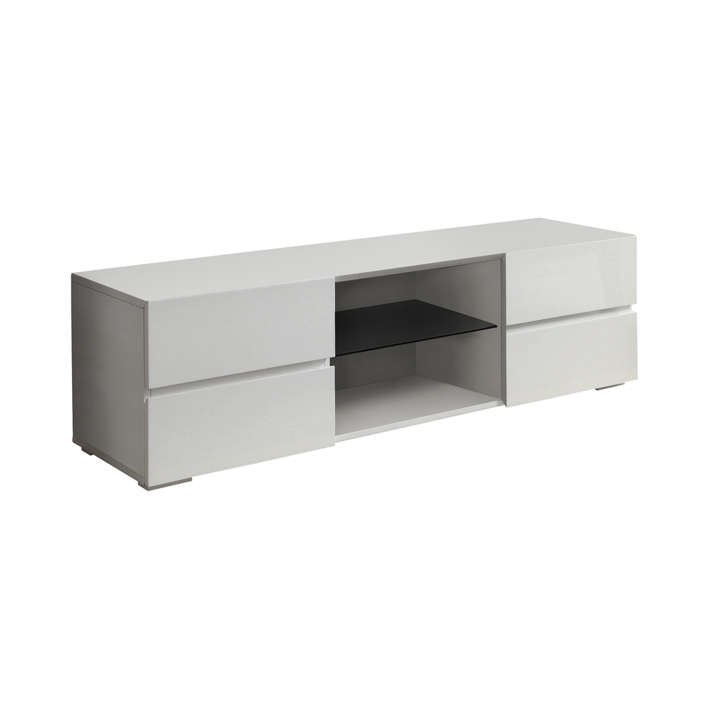 G700825 - 4-Drawer TV Console - Glossy White or Black - ReeceFurniture.com