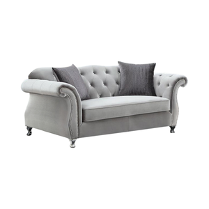 G551161 - Frostine Button Tufted Living Room - Silver - ReeceFurniture.com