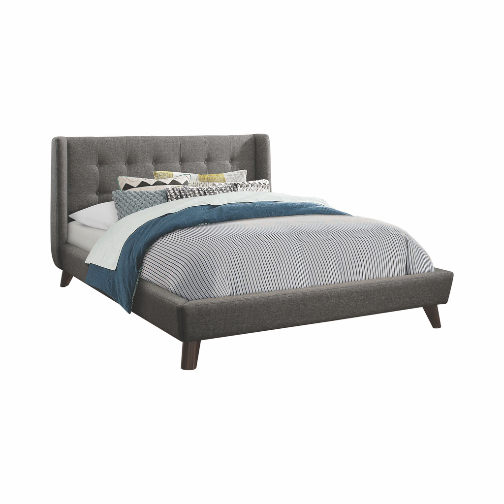 G301061 - Carrington Button Tufted Bed - Grey - ReeceFurniture.com