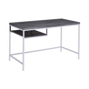 G801271 - Kravitz Rectangular Writing Desk - Weathered Grey And Chrome - ReeceFurniture.com