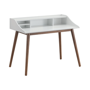 G804495 - Percy 4-Compartment Writing Desk - White And Walnut or Grey - ReeceFurniture.com