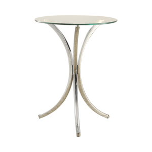 G902869 - Round Accent Table With Curved Legs - Chrome - ReeceFurniture.com