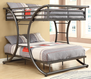 G460078 - Stephan Bunk Bed - Twin, Twin Over Full, or Full - Gunmetal - ReeceFurniture.com