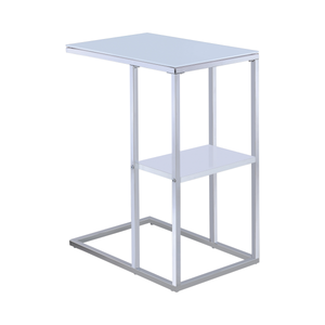 G904018 - 1-Shelf Accent Table - Chrome And White - ReeceFurniture.com