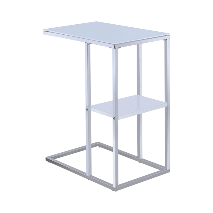 G904018 - 1-Shelf Accent Table - Chrome And White