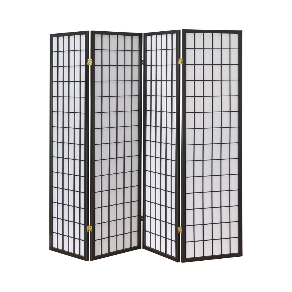 G902631 - 4-Panel Folding Screen - Dark Grey And White - ReeceFurniture.com