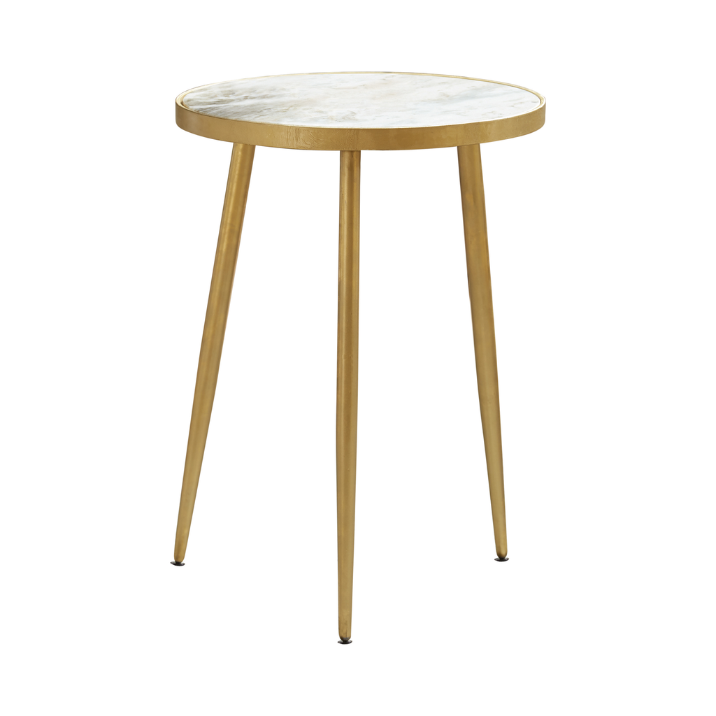 G930060 - Round Accent Table - White And Gold - ReeceFurniture.com
