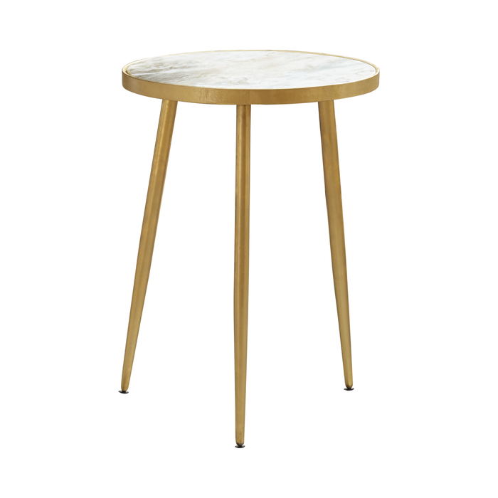 G930060 - Round Accent Table - White And Gold