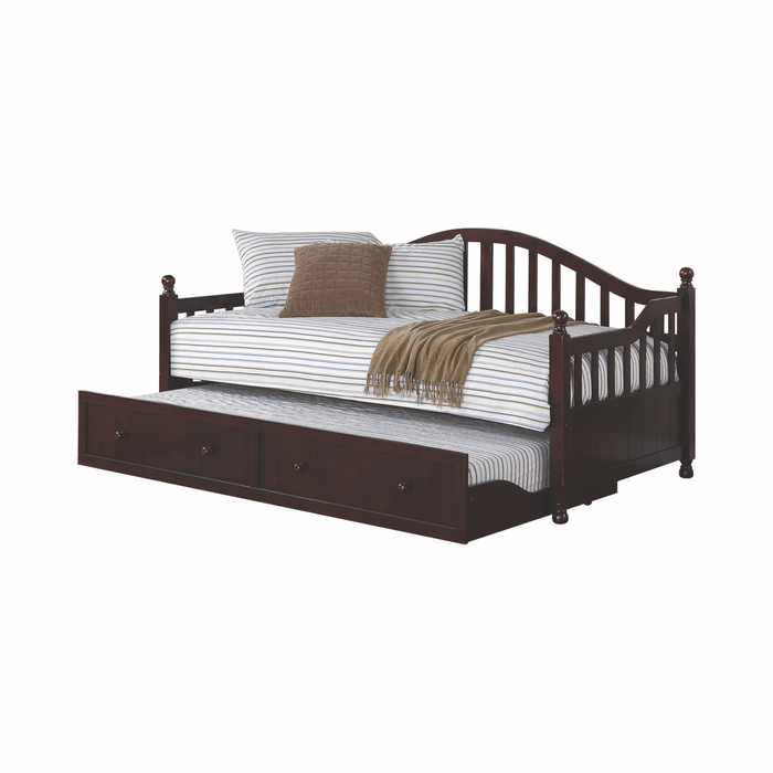 G300090 - Arched Back Twin Daybed With Trundle Cappuccino