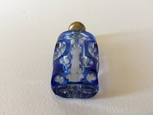 910399 Bohemian Glass Perfume Bottle with Brass Lid, Bohemian Glassware, Antique, - ReeceFurniture.com - Free Local Pick Ups: Frankenmuth, MI, Indianapolis, IN, Chicago Ridge, IL, and Detroit, MI