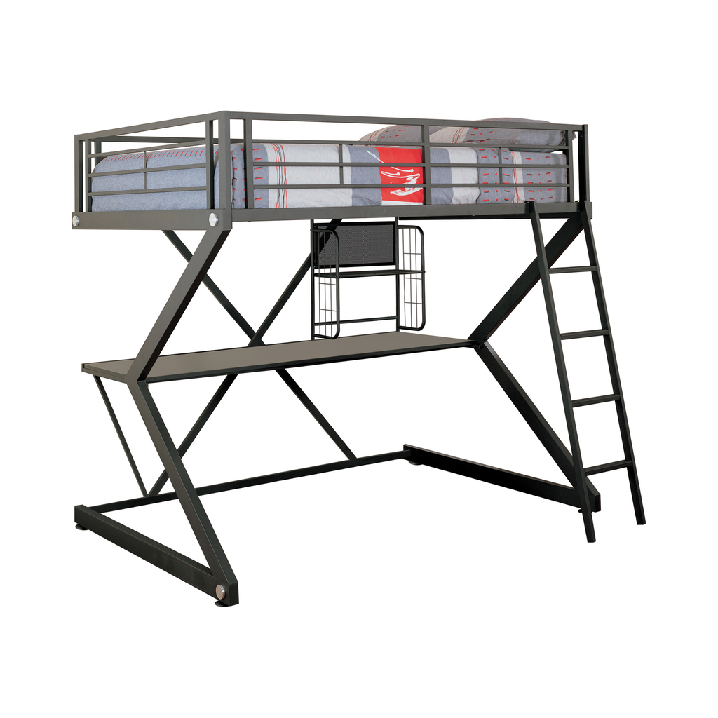 G460092 - Parkview Full Workstation Loft Bed - Black - ReeceFurniture.com