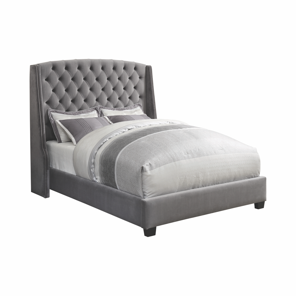 G300515 - Pissarro Tufted Upholstered Bed - Grey - ReeceFurniture.com