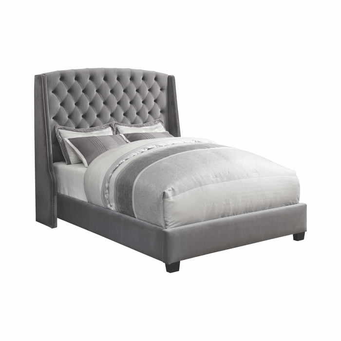 G300515 - Pissarro Tufted Upholstered Bed - Grey
