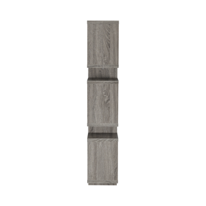 G800552 - 3-Tier Geometric Bookcase - Weathered Grey - ReeceFurniture.com