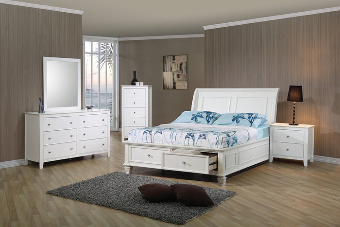 G400239 - Selena Sleigh Bed With Footboard Storage Bedroom Set