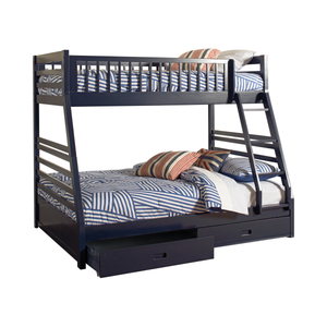 G460180 - Ashton Twin Over Full Bunk Bed - Grey, Honey, Navy Blue, Cappuccino Or White - ReeceFurniture.com