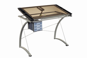 G800986 - Melo Drafting Desk With 3-Drawer - Champagne - ReeceFurniture.com