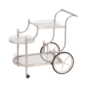 G910076 - 2 or 3-Tier Serving Cart - Chrome And Clear - ReeceFurniture.com