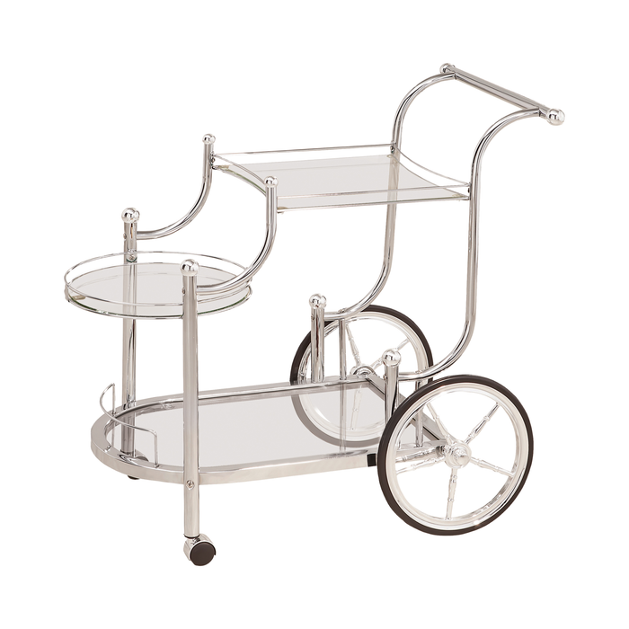 G910076 - 2 or 3-Tier Serving Cart - Chrome And Clear