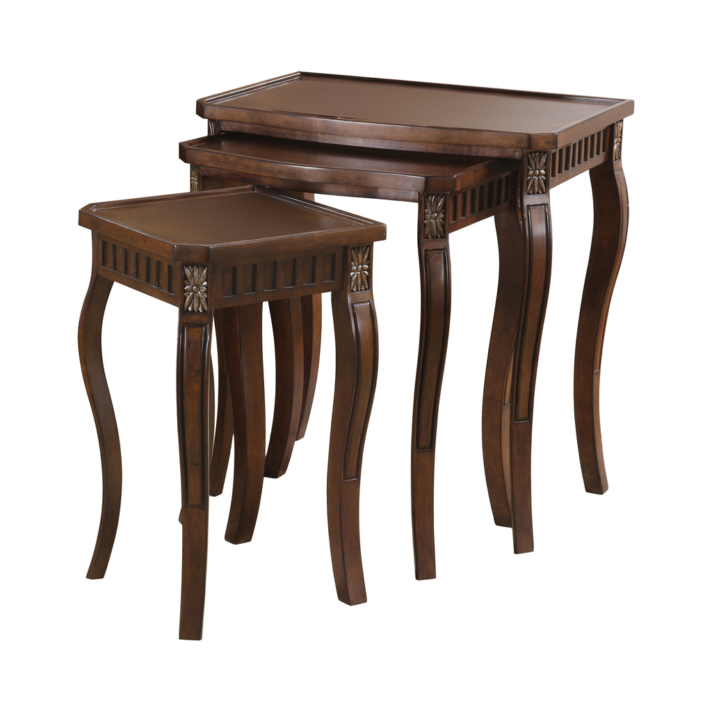 G901076 - 3-Piece Curved Leg Nesting Tables - Warm Brown - ReeceFurniture.com