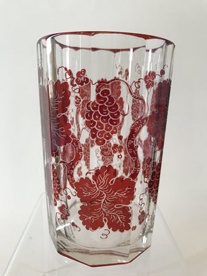 999643 Ruby Flashed Over Crystal With 8 Straight Rectangle Flat Cut Sides, Grapes & Leaves Around, Bohemian Glassware, Antique, - ReeceFurniture.com - Free Local Pick Ups: Frankenmuth, MI, Indianapolis, IN, Chicago Ridge, IL, and Detroit, MI