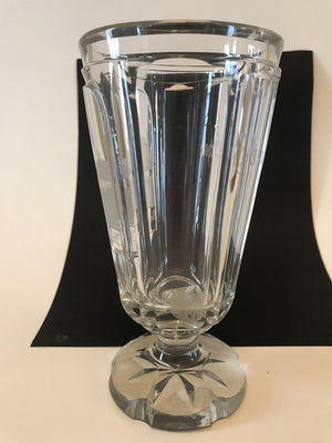 999728 Crystal Glass with Engraved Buildings on front NiederSchwedeldorf, 6 panels, Star cut on bottom, Bohemian Glassware, Unknown German Glass Company, - ReeceFurniture.com - Free Local Pick Ups: Frankenmuth, MI, Indianapolis, IN, Chicago Ridge, IL, and Detroit, MI