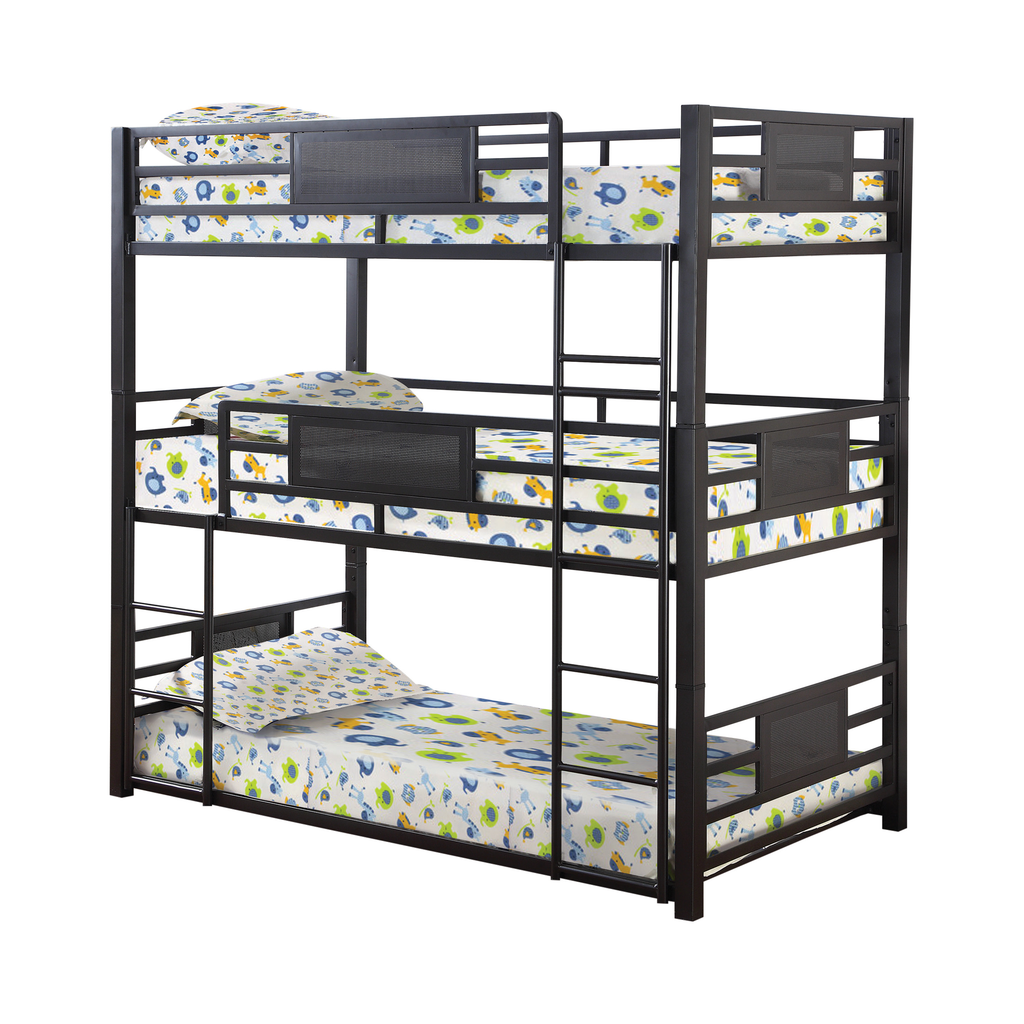 G460394 - Rogen Triple Bunk Bed - Twin, Full Over Twin XL Over Queen or Full - ReeceFurniture.com