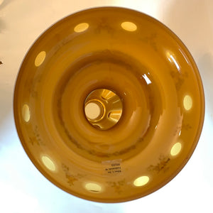999035 Cased Glass White Over Amber Lustre Vase With Oval Cuts & Painted Flowers #2 - ReeceFurniture.com