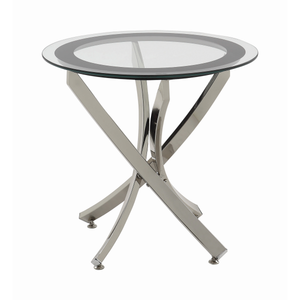 G702588 - Norwood Glass Top Occasional Table - Chrome And Black - ReeceFurniture.com