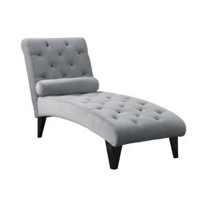 G550067 - Tufted Chaise With Small Bolster Pillow - Grey - ReeceFurniture.com