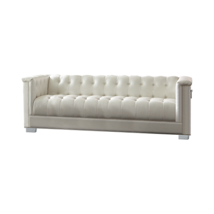 G505391 - Chaviano Tufted Upholstered Living Room - Pearl White - ReeceFurniture.com